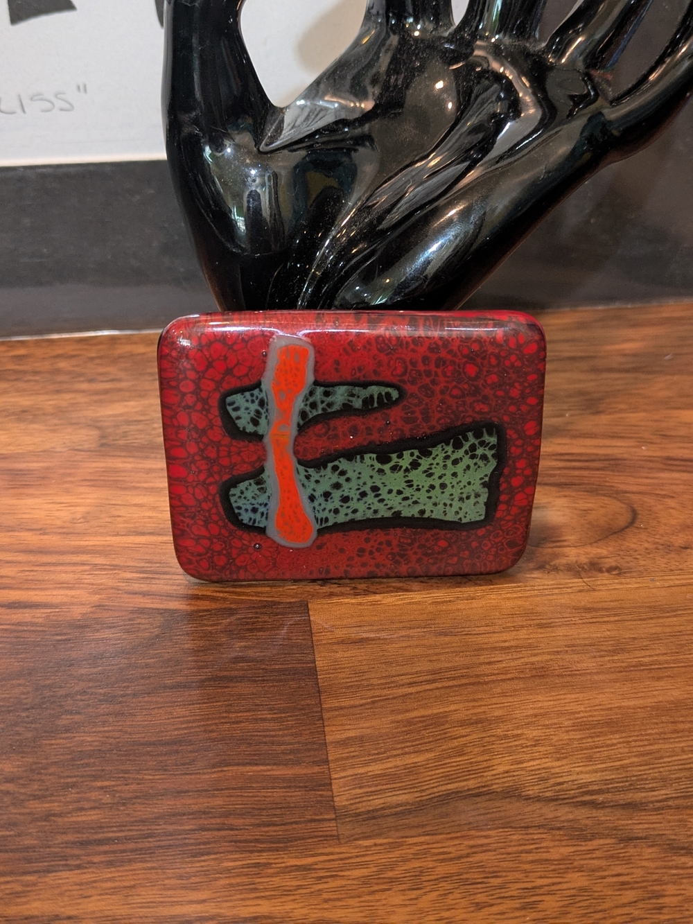 Artisan Multi Layered Glass Belt Buckle 3"X2". Quality Made.